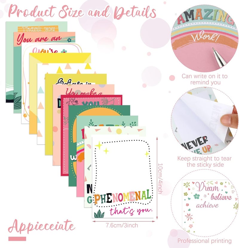 Geyee 24 Pcs Employee Sticky Notes with Funny Pens 3 x 4 Inch to Do List Notepads with Sayings Pen for Valentine's Day Coworkers Nurse Teacher Employee Office Staff Work Team Appreciation Gifts - Image 2